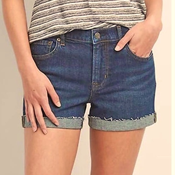 GAP Pants - Gap raw hem cuff denim shorts EUC